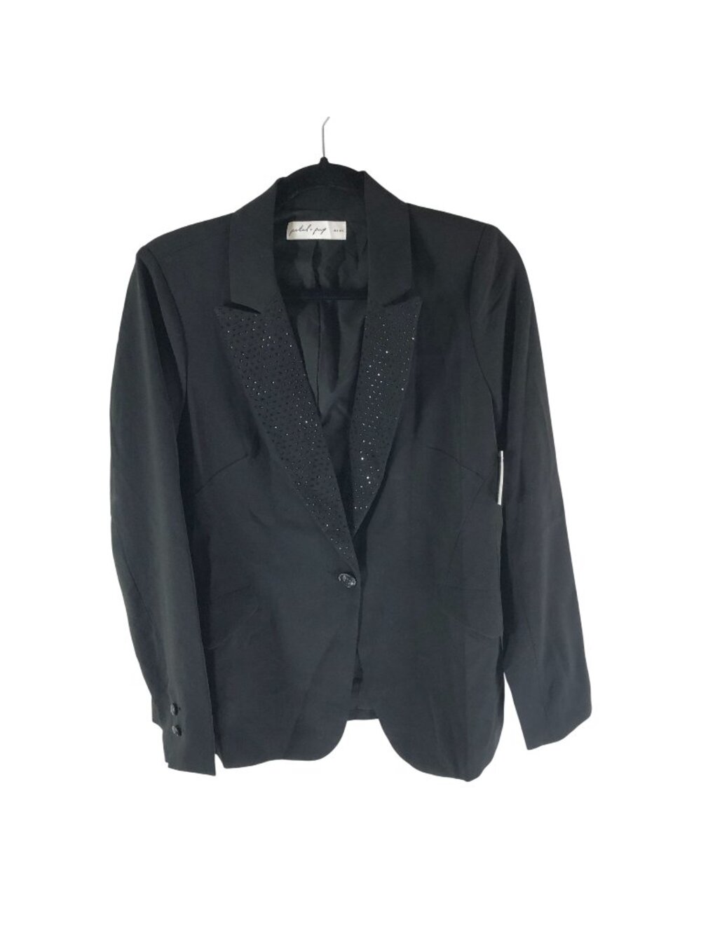 Petal + Pup Womens Luda Blazer Embellished Studded One Button Black S